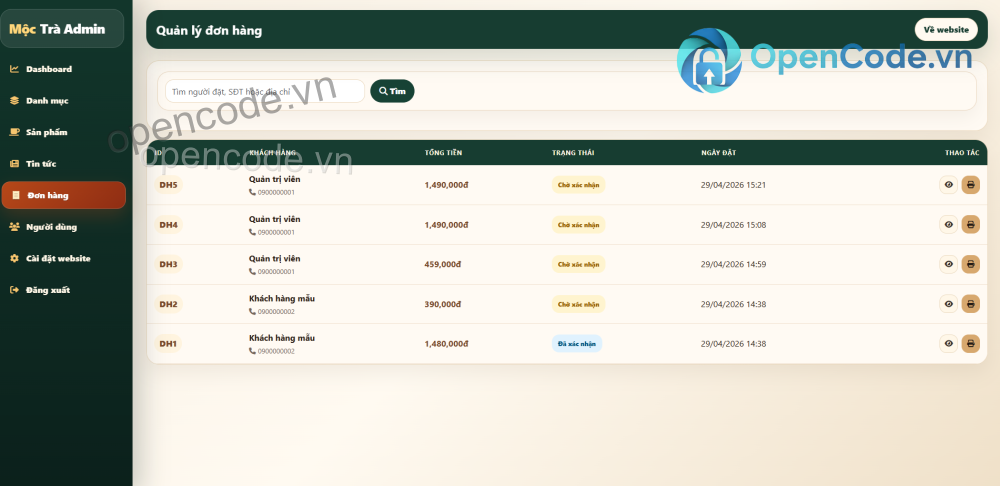 Website bán dụng cụ uống trà