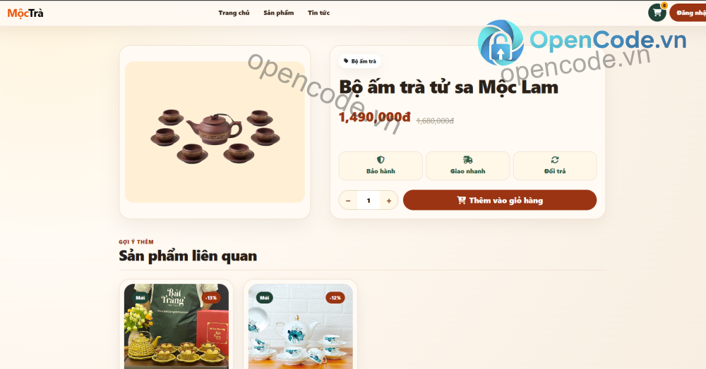 Website bán dụng cụ uống trà
