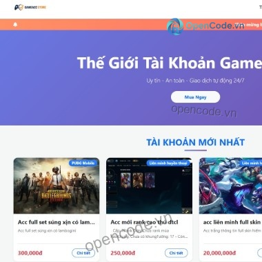 Shop bán tài khoản game php