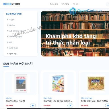 Cửa hàng bán sách giao diện đẹp